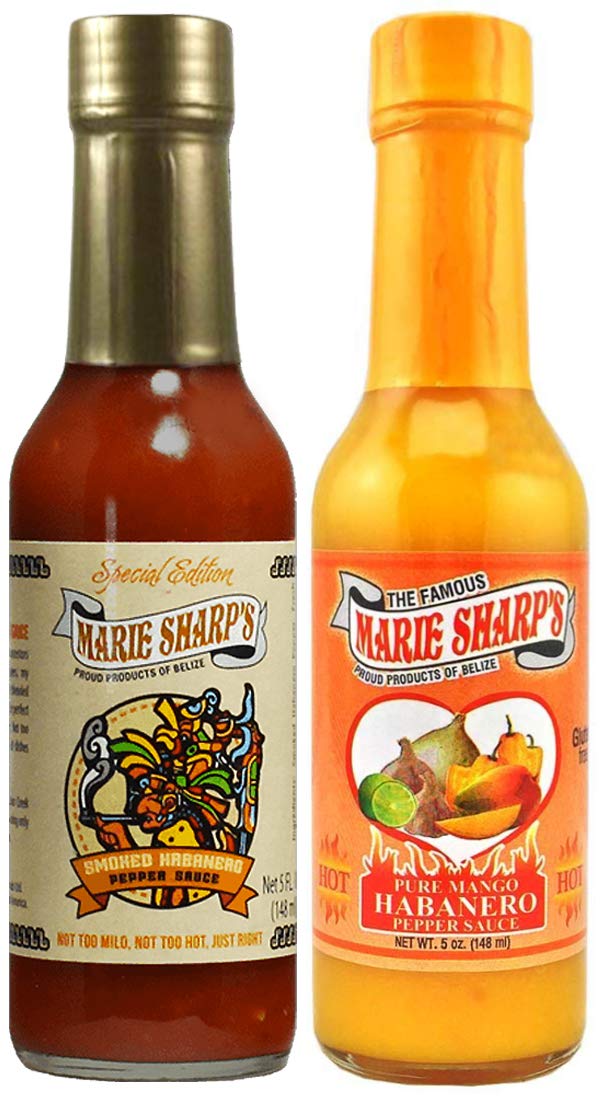 food Marie Sharp's Smoked and Pure Mango Habanero Pepper Sauce 5 Ounce Combo (Pack of 2) - Basketryplace