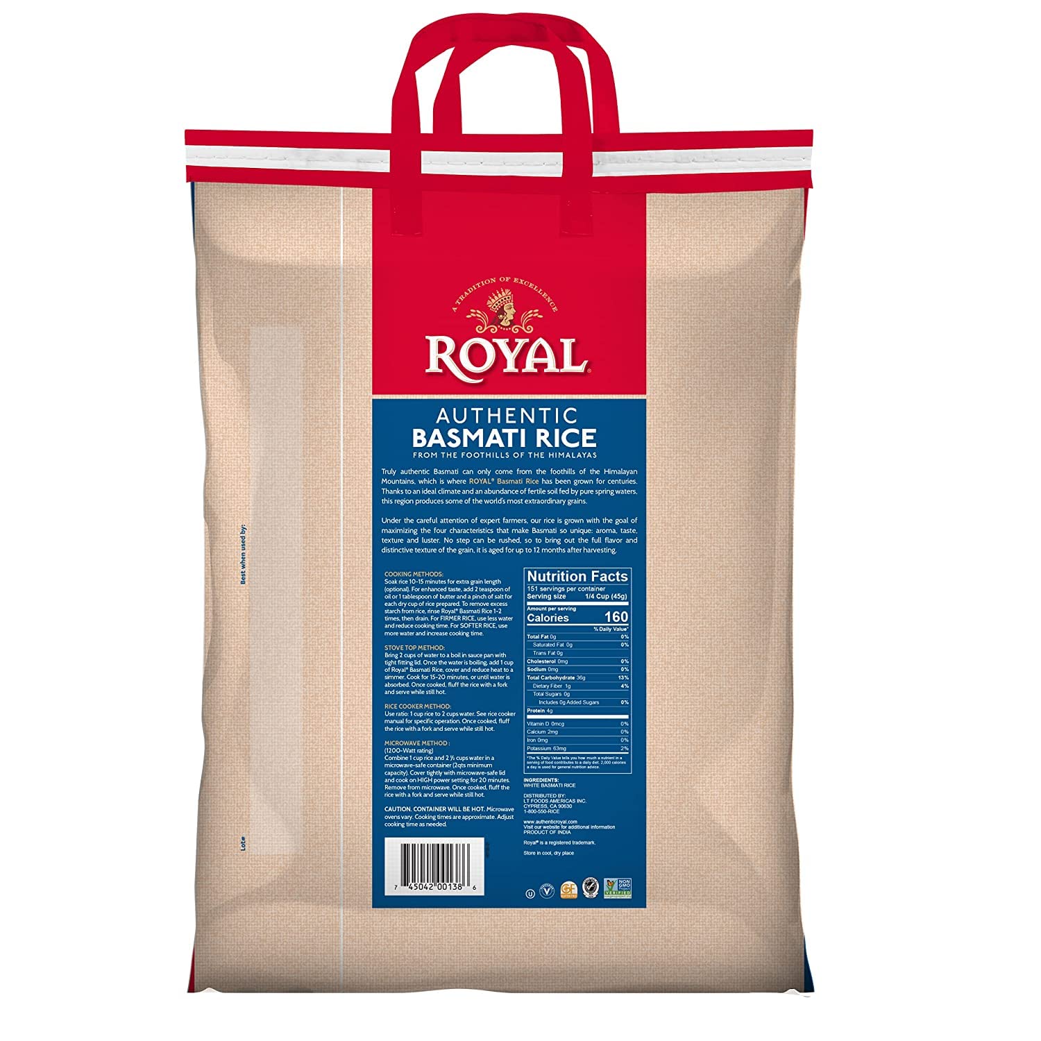 food Authentic Royal Royal Basmati Rice, 15-Pound Bag, White - Basketryplace