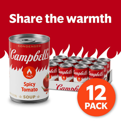 Campbell's Condensed Spicy Tomato Soup, 10.5 oz Can (Case of 12)