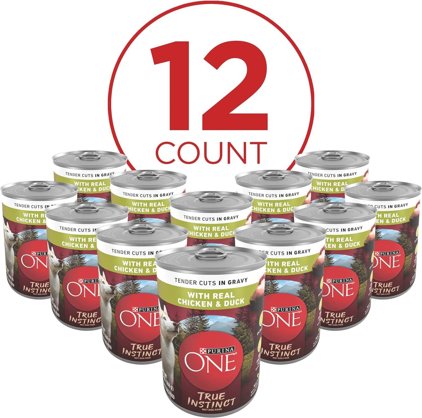 https://www.basketryplace.shop/products/purina-one-high-protein-wet-dog-food-true-instinct-tender-cuts-in-dog-food-gravy-with-real-chicken-and-duck-12-13-oz-cans - Basketryplace